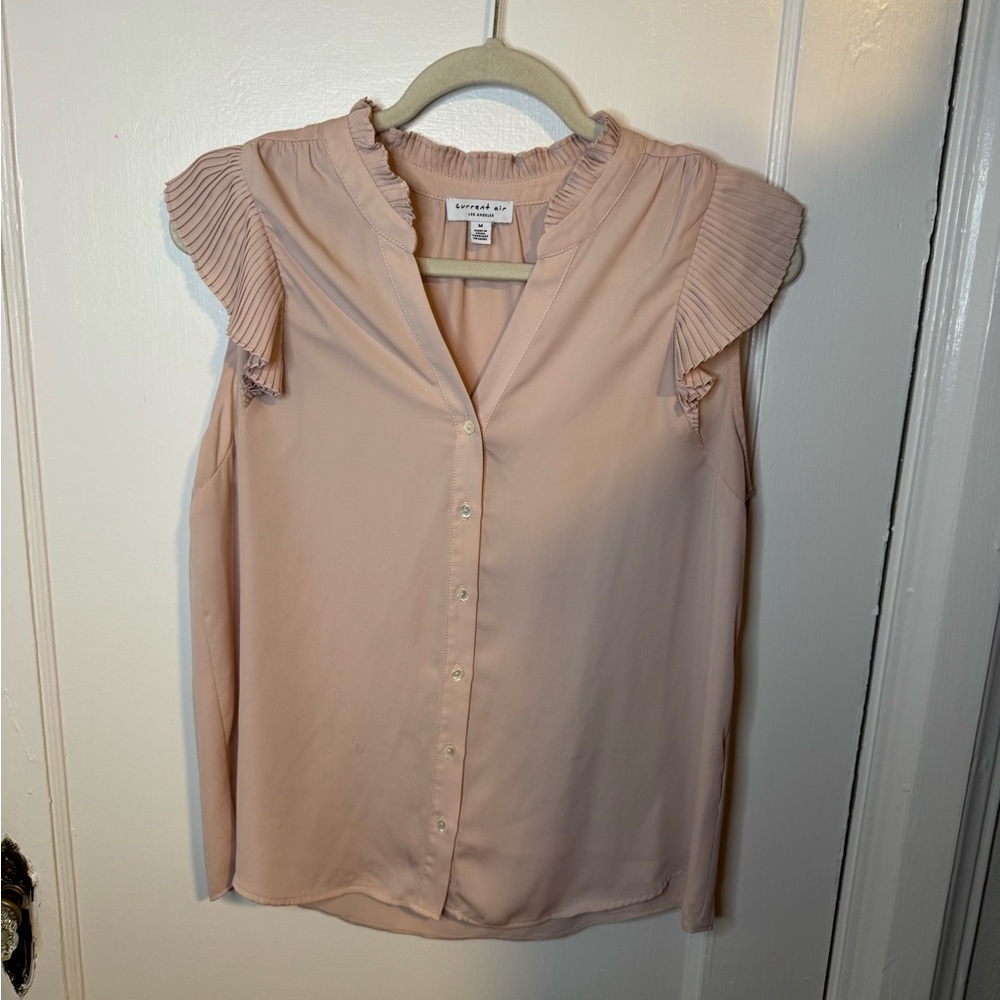 Current Air Women's Blush Ruffle Sleeve Blouse